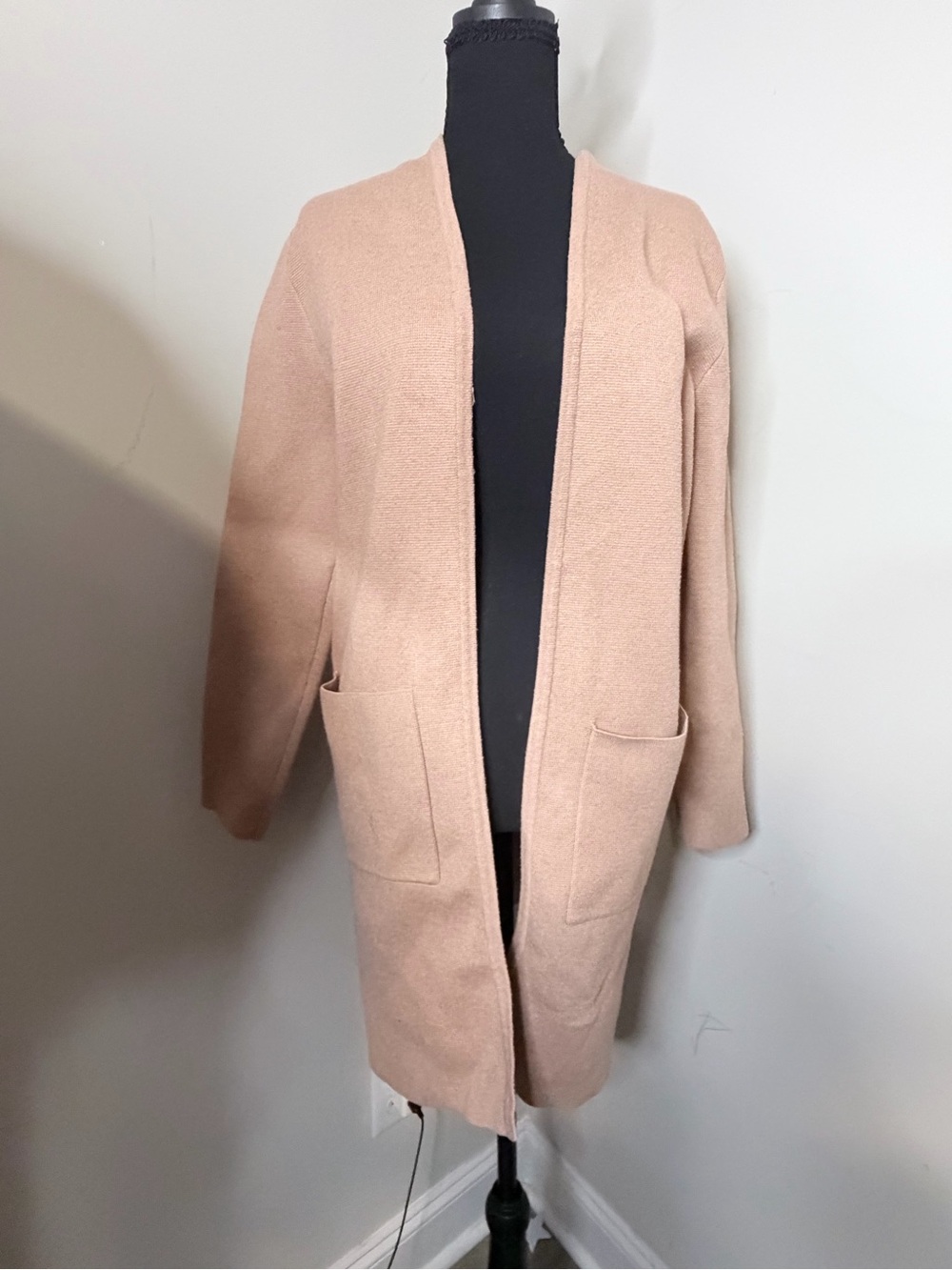 ANRABESS Women's Open Front Long Cardigan, Color Apricot, Size S NWOT